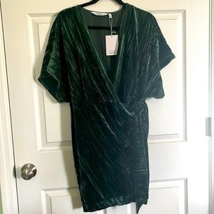 & other stories velvet wrap dress